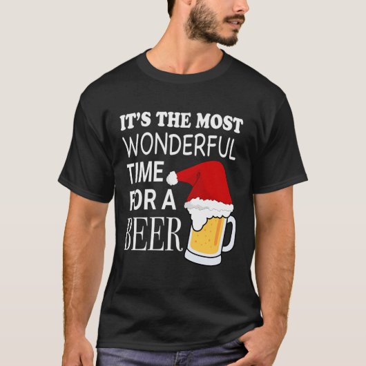 Het is de mooiste tijd voor een bierkerst t-shirt (Voorkant)
