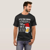 Het is de mooiste tijd voor een bierkerst t-shirt (Voorkant volledig)