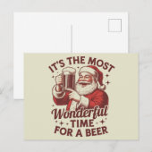 Het is de mooiste tijd voor een bierkerstman feestdagenkaart (Voorkant / Achterkant)