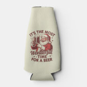 Het is de mooiste tijd voor een bierkerstman flesjeskoeler (Voorkant)