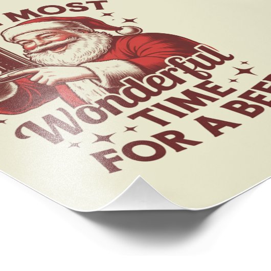 Het is de mooiste tijd voor een bierkerstman foto afdruk (Hoek)