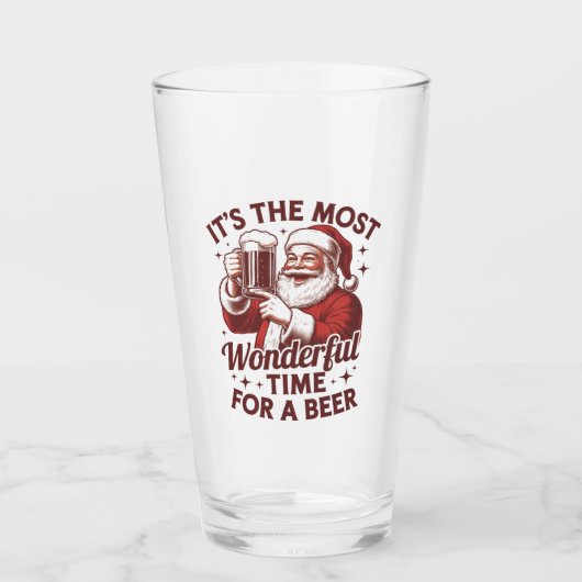 Het is de mooiste tijd voor een bierkerstman glas (Voorkant)