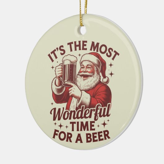 Het is de mooiste tijd voor een bierkerstman keramisch ornament (Links)