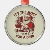 Het is de mooiste tijd voor een bierkerstman metalen ornament (Voorkant)