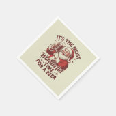 Het is de mooiste tijd voor een bierkerstman servet (Hoek)