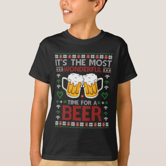 Het is de mooiste tijd voor een bierkerstman t-shirt (Voorkant)
