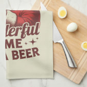 Het is de mooiste tijd voor een bierkerstman theedoek (Quarter Fold)