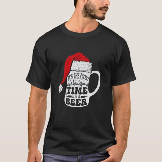 Het is de mooiste tijd voor een bierkerstmuts t-shirt (Voorkant)