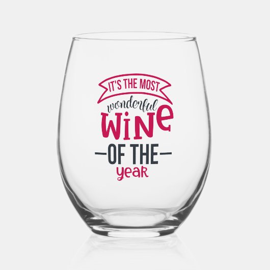Het is de mooiste wijn van het jaar wijnglas zonder voet (Voorkant)