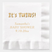 Het is de naam van het Twins Baby shower Folie Servetten (Voorkant)
