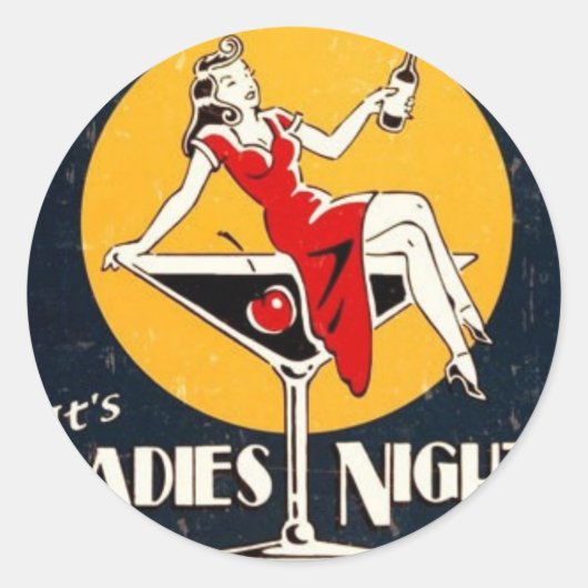 Het is de nacht van de dames. ronde sticker (Voorkant)