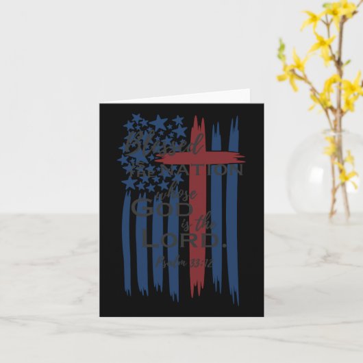 Het is de natie waarvan God de Lord American Flag Kaart (Gele Bloem)