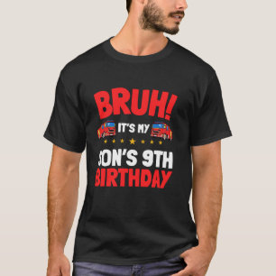 Het is de negende verjaardag van de brandweerwagen t-shirt