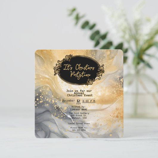 Het is de officiële uitnodiging voor het kerstfees (Staand voorkant)