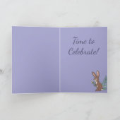 Het is de Paasbunny Rabbit Flowers Waterverf Cute Kaart (Binnen)