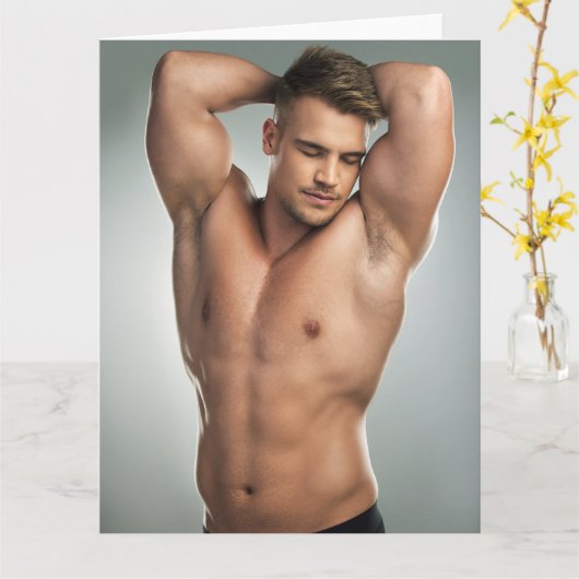 Het is de Pits Hot Guy Greetings Kaart (Gele Bloem)