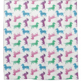 Het is de Raining Dachshunds Pastel Waterverf Douchegordijn (Voorkant)