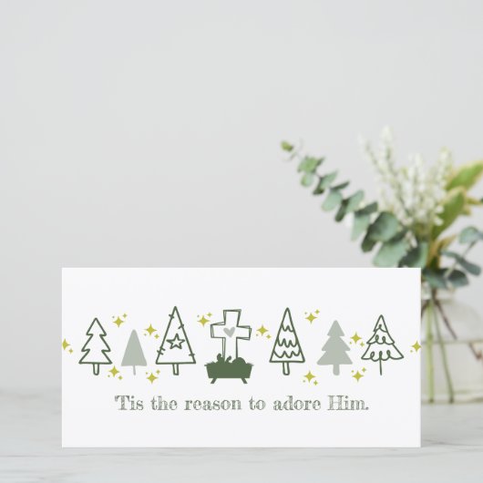 HET IS DE REDE Kerstmis Kerstkaart van Christelijk (Staand voorkant)