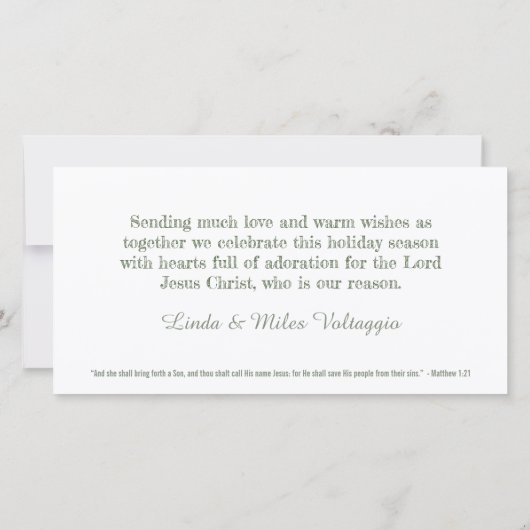 HET IS DE REDE Kerstmis Kerstkaart van Christelijk (Achterkant)