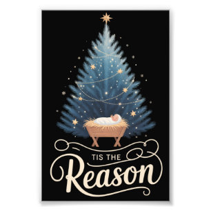 Het is de reden Christelijke Religieuze Kerstmis B Foto Afdruk