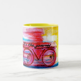 Het is de Reis-Originele Kunst door SQ Groter Tweekleurige Koffiemok