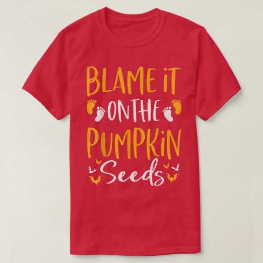 Het is de schuld van het pompoen Zaden Halloween Z T-shirt (Design voorkant)