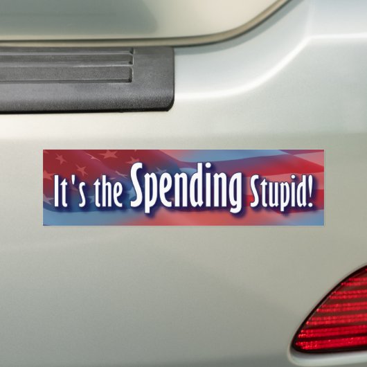 Het is de Spending Stupid. Bumpersticker (Op auto)