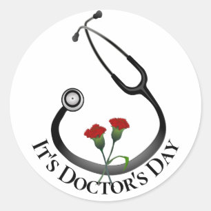 Het is de Stethoscoop van de Dag van de Doctor Ronde Sticker