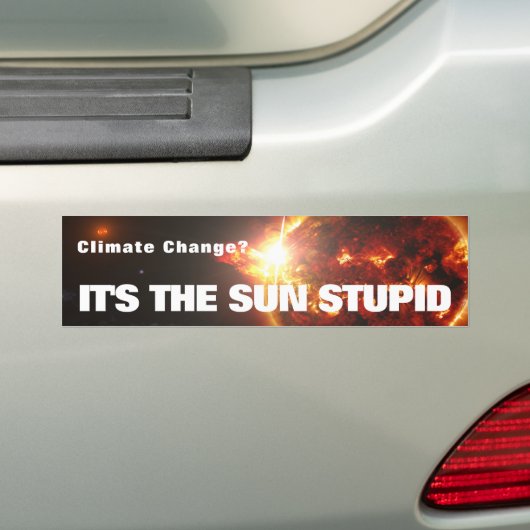 Het is de Sun Stupid Bumpersticker (Op auto)