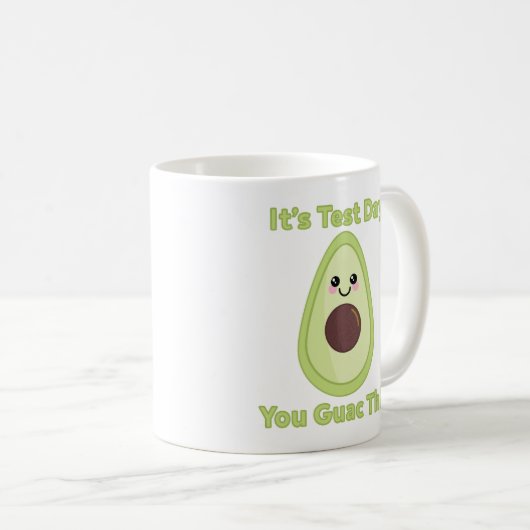 Het is de testdag die je hier naartoe stuurt. koffiemok (Voorkant rechts)