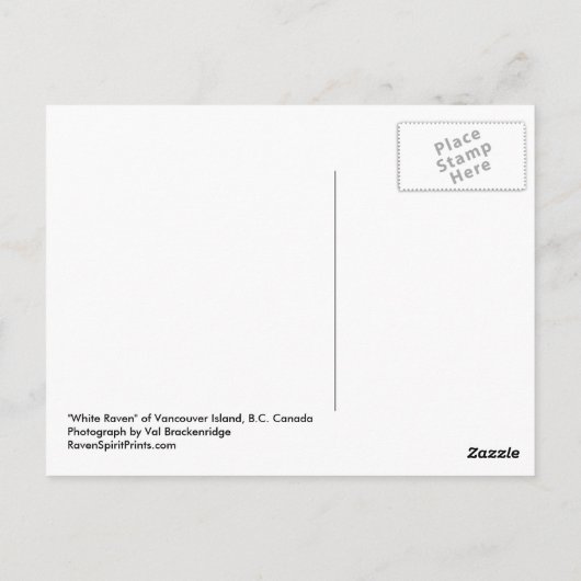 Het is de thuisbasis van het Rare White Raven-Brie Briefkaart (Achterkant)