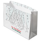 Het Is De Tijd Het Is Kerstbomen Groot Cadeauzakje (Achterkant Gekanteld)