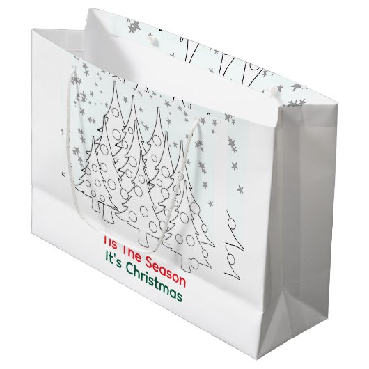 Het Is De Tijd Het Is Kerstbomen Groot Cadeauzakje (Voorkant Gekanteld)