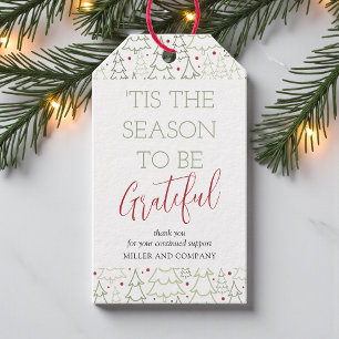 Het Is De Tijd Om Dankbaar Te Zijn BedrijfsKerstmi Cadeaulabel