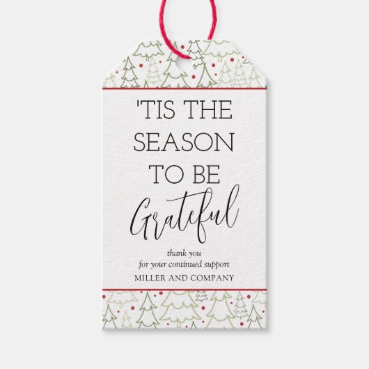 Het Is De Tijd Om Dankbaar Te Zijn BedrijfsKerstmi Cadeaulabel (Voorkant)