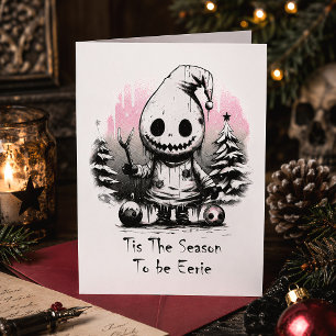 Het is de tijd om een enge spookachtige kerst te z feestdagenkaart