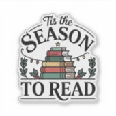 Het is de tijd om een kerstboek te lezen sticker (Voorkant)