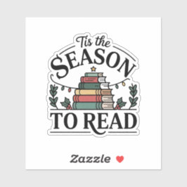 Het is de tijd om een kerstboek te lezen sticker