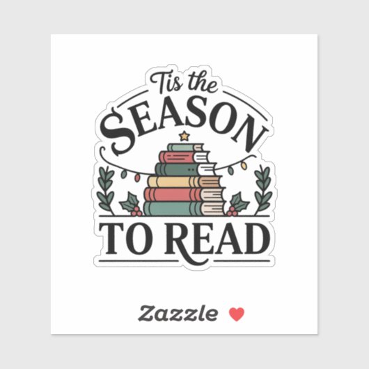 Het is de tijd om een kerstboek te lezen sticker (Vel)