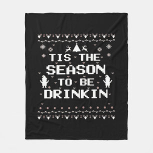 Het Is De Tijd Om Grappig Te Drinken Kerst Drukke Fleece Deken