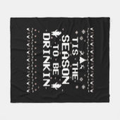 Het Is De Tijd Om Grappig Te Drinken Kerst Drukke Fleece Deken (Voorkant (Horizontaal))