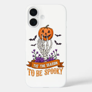 Het Is De Tijd Om Griezelig Skelet Hand Halloween iPhone 16 Hoesje