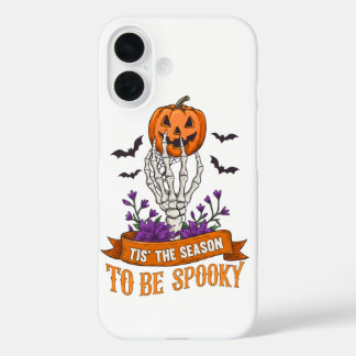 Het Is De Tijd Om Griezelig Skelet Hand Halloween iPhone 16 Hoesje