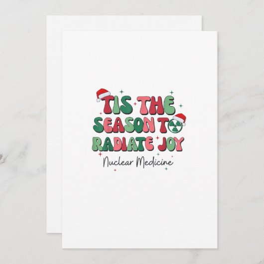 Het Is De Tijd Om Kerst In De Nucleaire Geneeskund Feestdagenkaart (Voorkant / Achterkant)