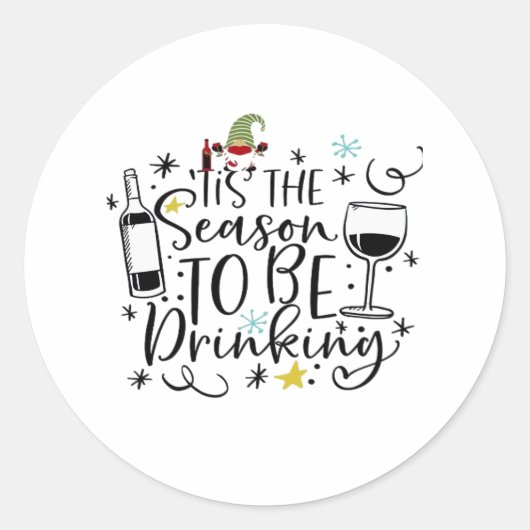 Het Is De Tijd Om Te Drinken Ronde Sticker (Voorkant)