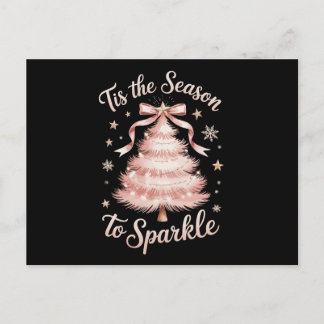 Het Is De Tijd Om Te Fonkel Kerstboom Boog Roze Feestdagenkaart