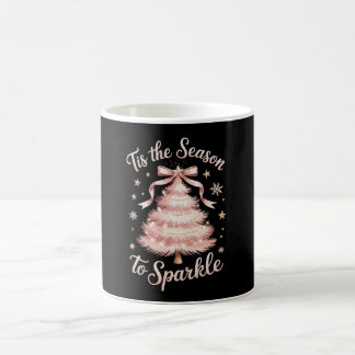 Het Is De Tijd Om Te Fonkel Kerstboom Boog Roze Koffiemok