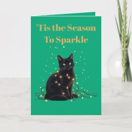 Het Is De Tijd Om Te Fonkelende Zwarte Kat Ingewik Kaart