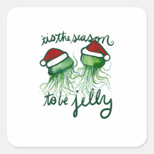 Het Is De Tijd Om Te Gelatiniseren Leuke Kwallen K Vierkante Sticker