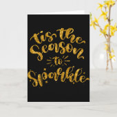 Het Is De Tijd Om Te Glitteren Gouden Nep Glitters Kaart (Gele Bloem)